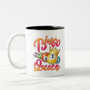 Bingo Queen Women Ladies Player Game Two-Tone Coffee Mug
