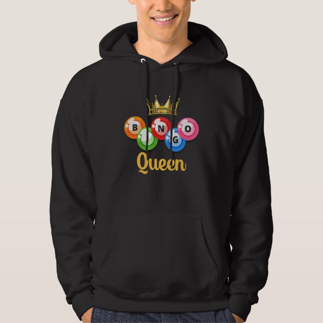 Bingo Queen Womens  Bingo Player Hoodie (Front)