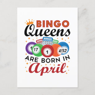 Bingo Queens are Born in April Postcard