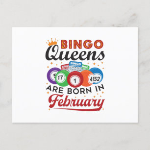 Bingo Queens Are Born in February Postcard