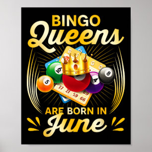 Bingo Queens Are Born In June Vintage Christmas Xm Poster