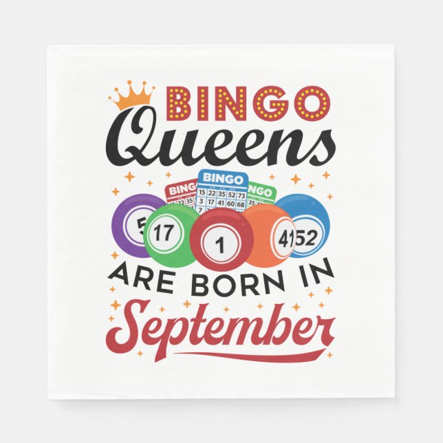 Bingo Queens Are Born in September Napkin (Front)