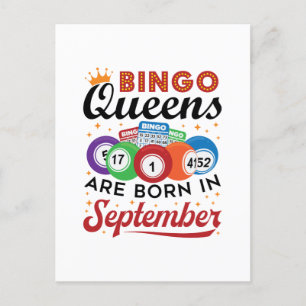 Bingo Queens Are Born in September Postcard