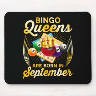 Bingo Queens Are Born In September Vintage Christm Mouse Mat