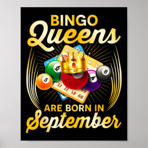 Bingo Queens Are Born In September Vintage Christm Poster