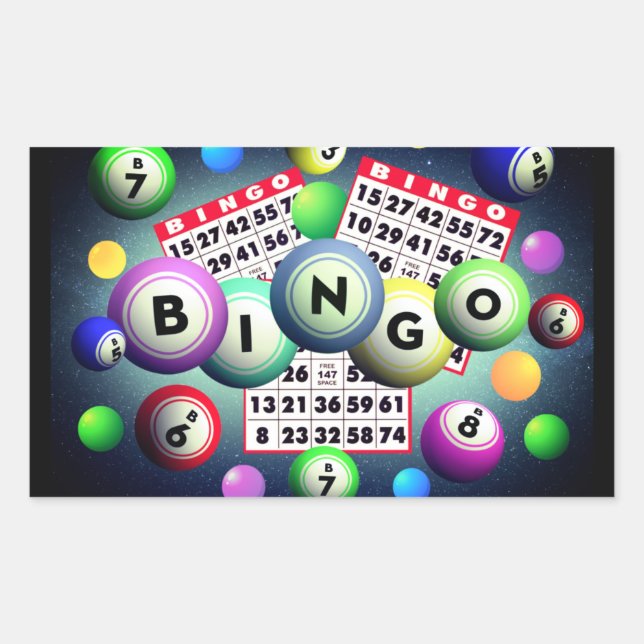 Bingo     rectangular sticker (Front)