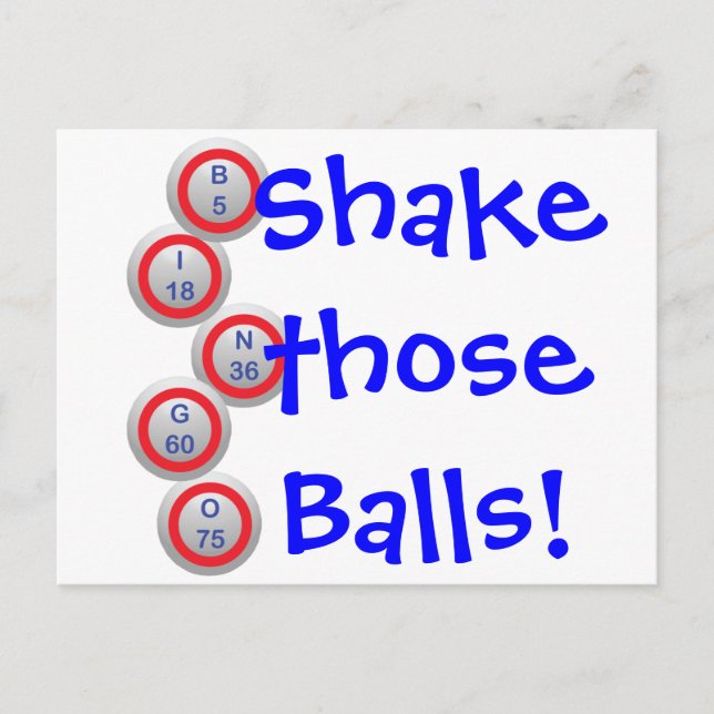 Bingo! Shake those Balls! Postcard (Front)