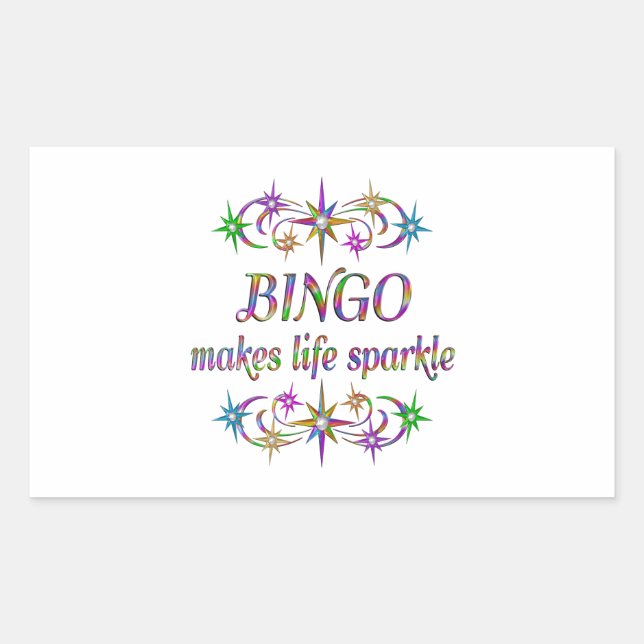 Bingo Sparkles Rectangular Sticker (Front)
