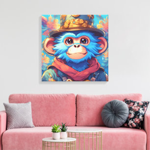 Bingo the Blue Monkey Canvas Print
