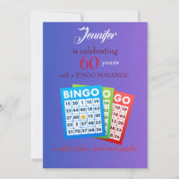BINGO themed birthday party invitation