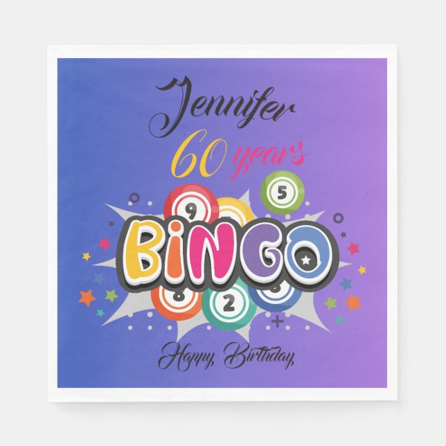 BINGO themed birthday party  Napkin (Front)
