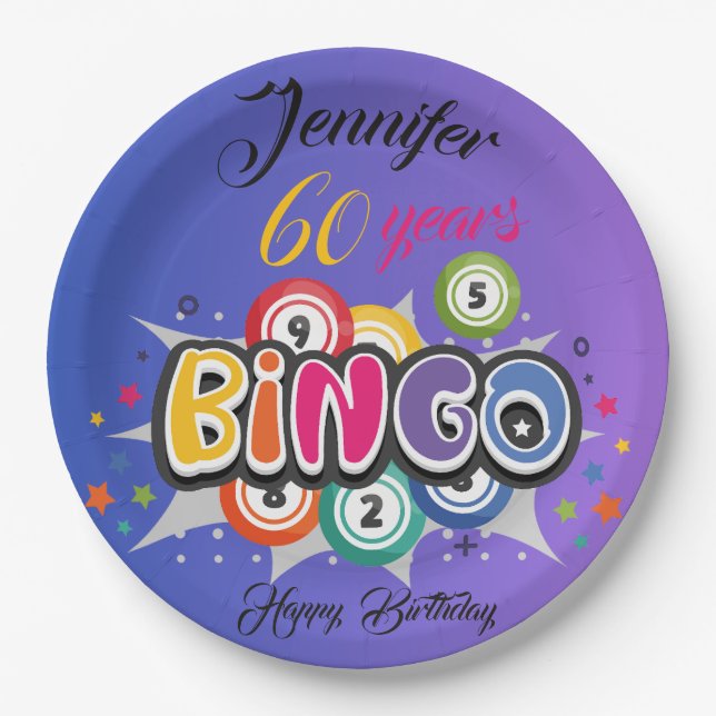 BINGO themed birthday party  Paper Plate (Front)