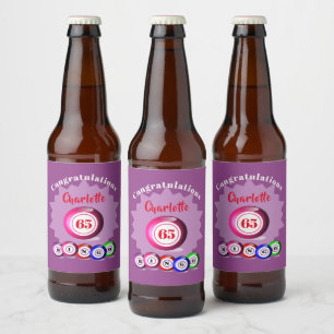 Bingo Themed Birthday Party Personalised Beer Bottle Label