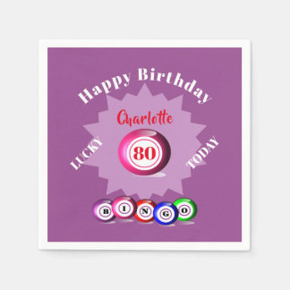 Bingo Themed Birthday Party Personalised  Napkin