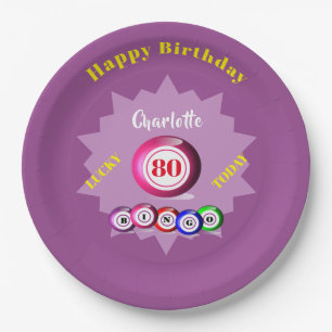 Bingo Themed Birthday Party Personalised Paper Plate