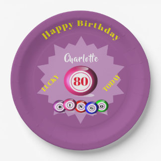 Bingo Themed Birthday Party Personalised  Paper Plate