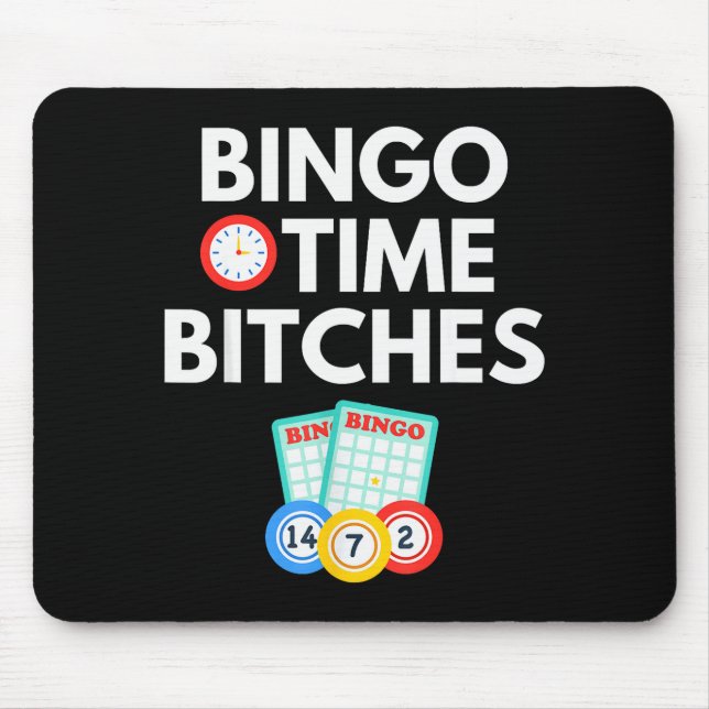 Bingo Time Es Funny Bingo Player Game Lover Gift H Mouse Mat (Front)
