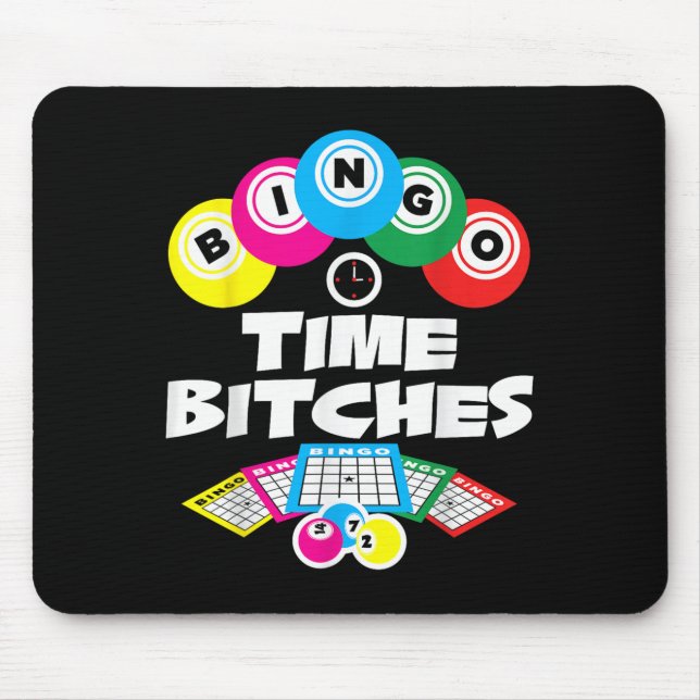Bingo Time Es Funny Bingo Player Game Lover Gift H Mouse Mat (Front)