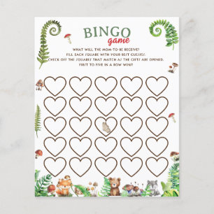 Bingo woodland animal baby shower game