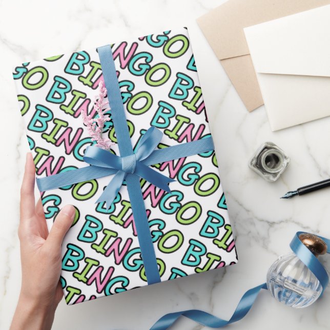 Bingo word art wrapping paper (Gifting)