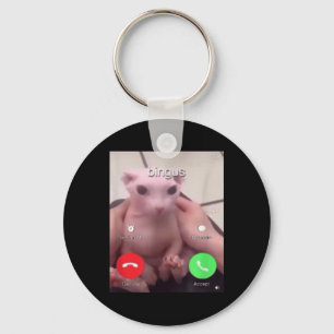 Bingus Is Calling Hairless Sphinx Cat Bingus Cat M Key Ring