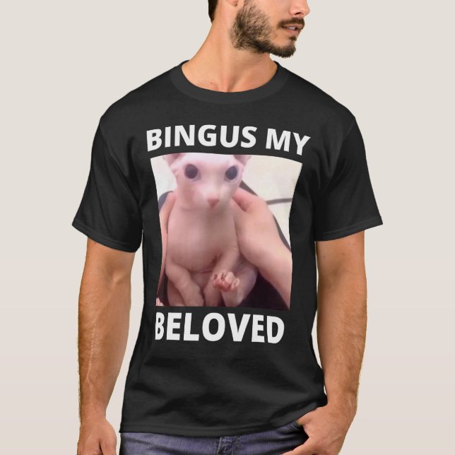 Bingus Is Calling My Beloved Hairless Sphinx Cat T-Shirt (Front)