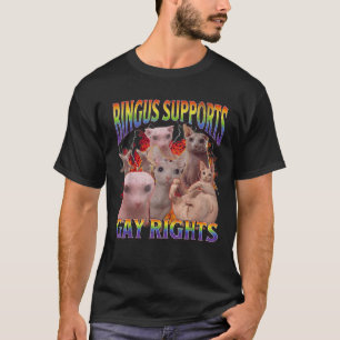 Bingus Supports Gay Rights Funny Sphinx Cat Meme B T-Shirt
