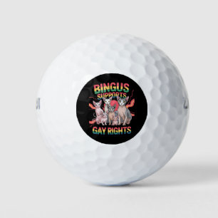 Bingus Supports Gay Rights Sphynx Cat LGBTQ Pride Golf Balls