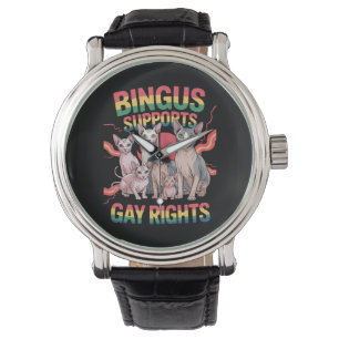 Bingus Supports Gay Rights Sphynx Cat LGBTQ Pride Watch