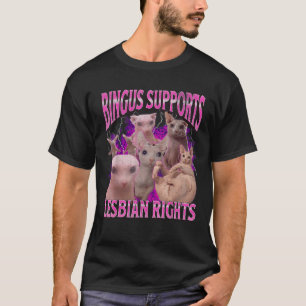 Bingus Supports Lesbian Rights Funny Cat Meme Boot T-Shirt