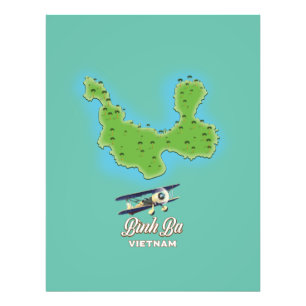 Bình Ba Island map Vietnam map Photo Print