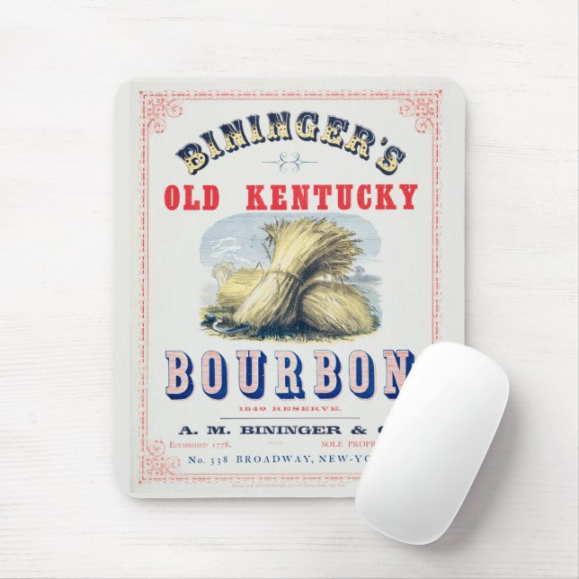 Bininger's Old Kentucky Bourbon 1849 Reserve. Mouse Mat (With Mouse)