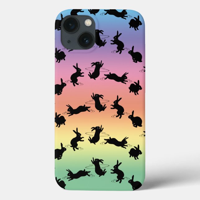 Binky Bunnies iPad Case (Rainbow) (Back)