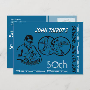 Binocular Soccer 50th Birthday Save The Date Announcement Postcard