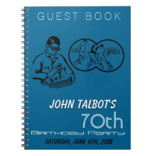 Binocular Soccer 70th Birthday Party Guest Book