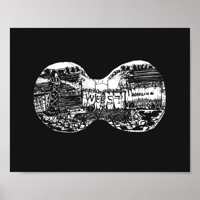 Binocular view to the west poster (Front)