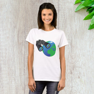 Binoculars And Earth Womens T-Shirt