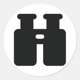 Binoculars Classic Round Sticker