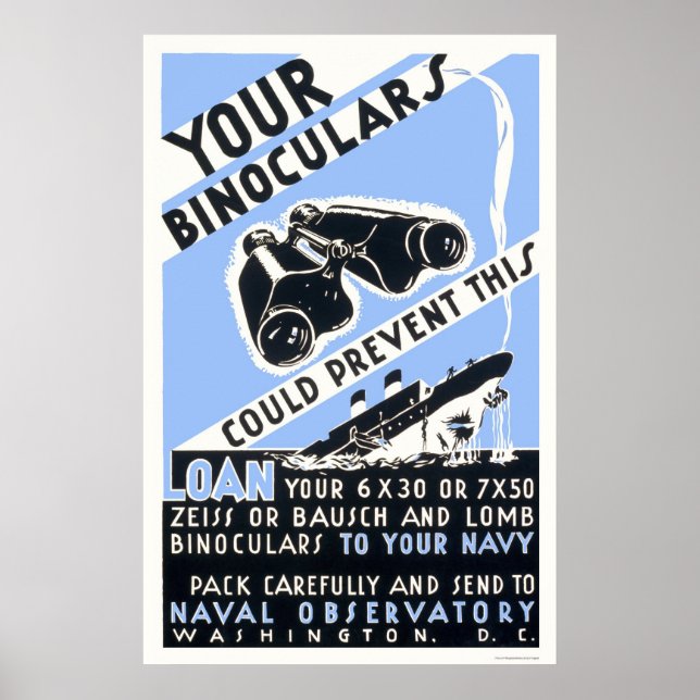 Binoculars Could Prevent This - WPA Poster (Front)