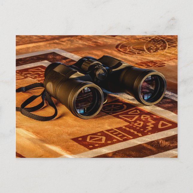 Binoculars, Glyphs, Pictographs, Explorer, Travel Postcard (Front)
