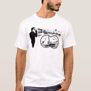 Binoculars Observation retro Illustration Tee