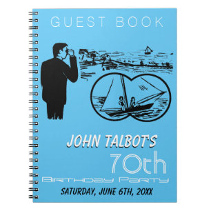 Binoculars Sailboat 70th Birthday Party Guest Book