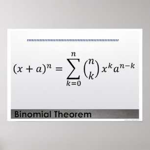 Binomial Theorem Formula Math Poster