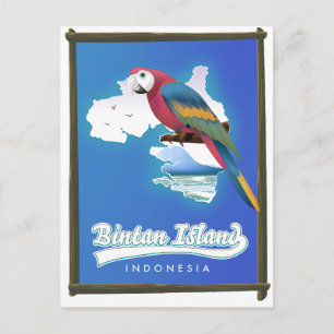 Bintan island Indonesia travel map Invitation Postcard