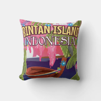 Bintan Island Indonesia travel poster Cushion