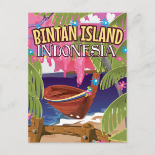 Bintan Island Indonesia travel poster Postcard