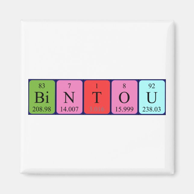 Bintou periodic table name magnet (Front)