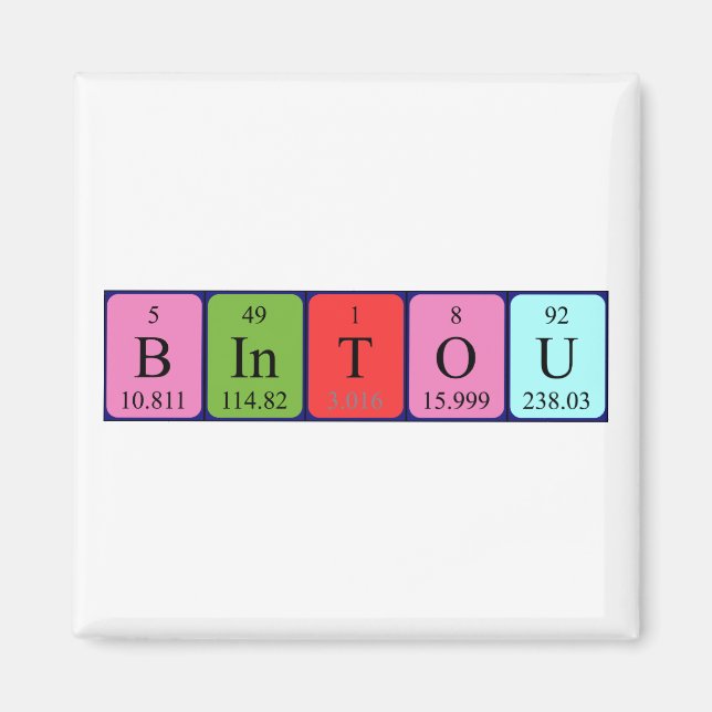 Bintou periodic table name magnet (Front)