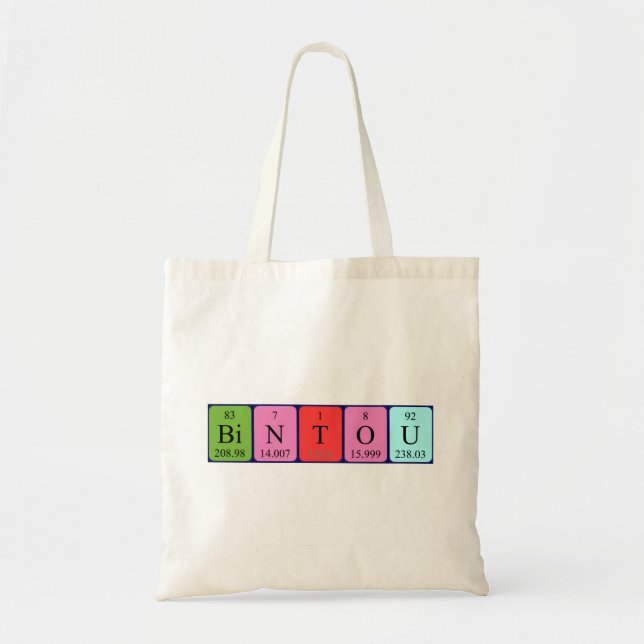 Bintou periodic table name tote bag (Front)