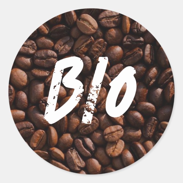 Bio Coffee Classic Round Sticker (Front)